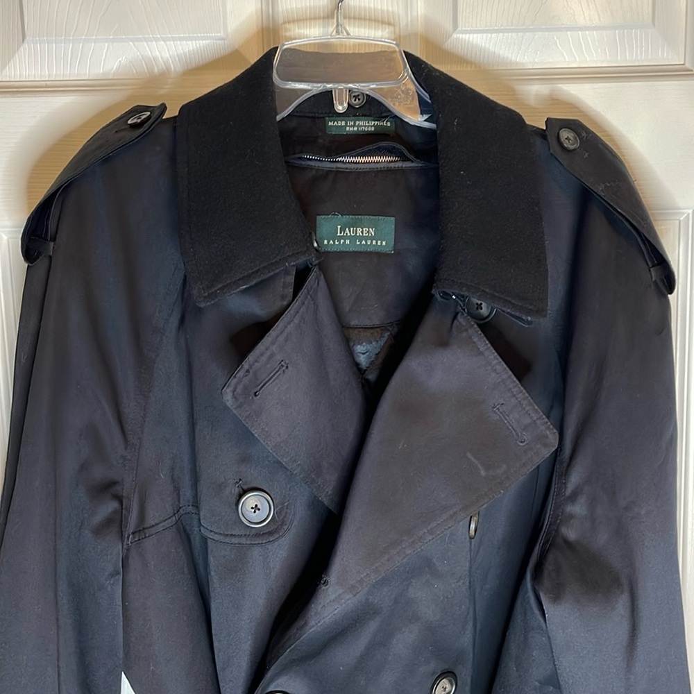 Ralph Lauren Black Trench Coat size 42R